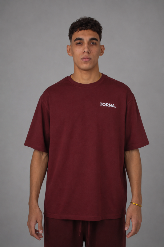 TORNA Essential Oversized T-Shirt – Deep Burgundy