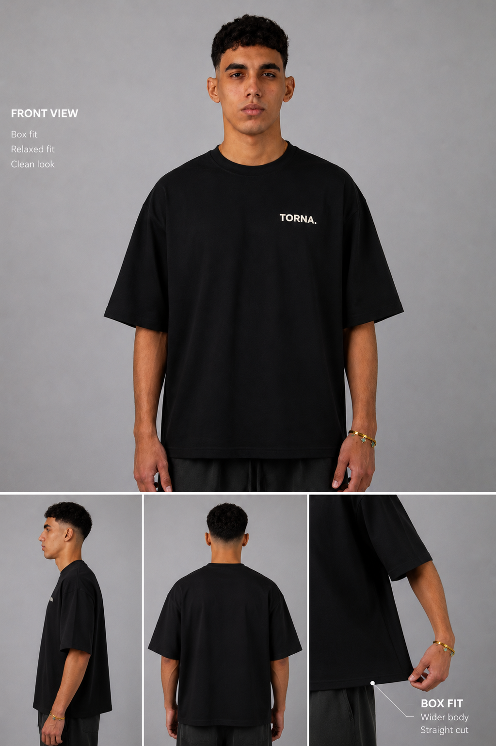TORNA Essential BoxFit T-Shirt – MidNight Black