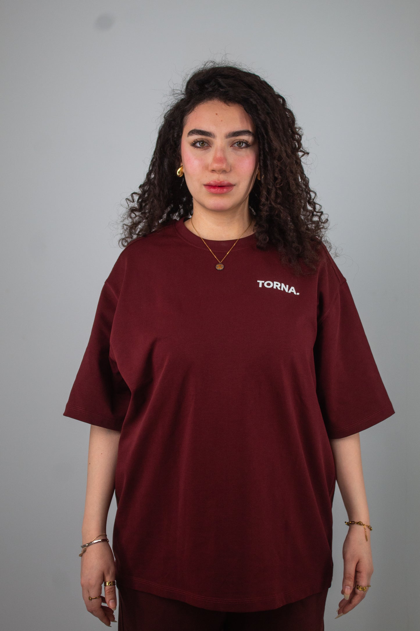 TORNA Essential Oversized T-Shirt – Deep Burgundy