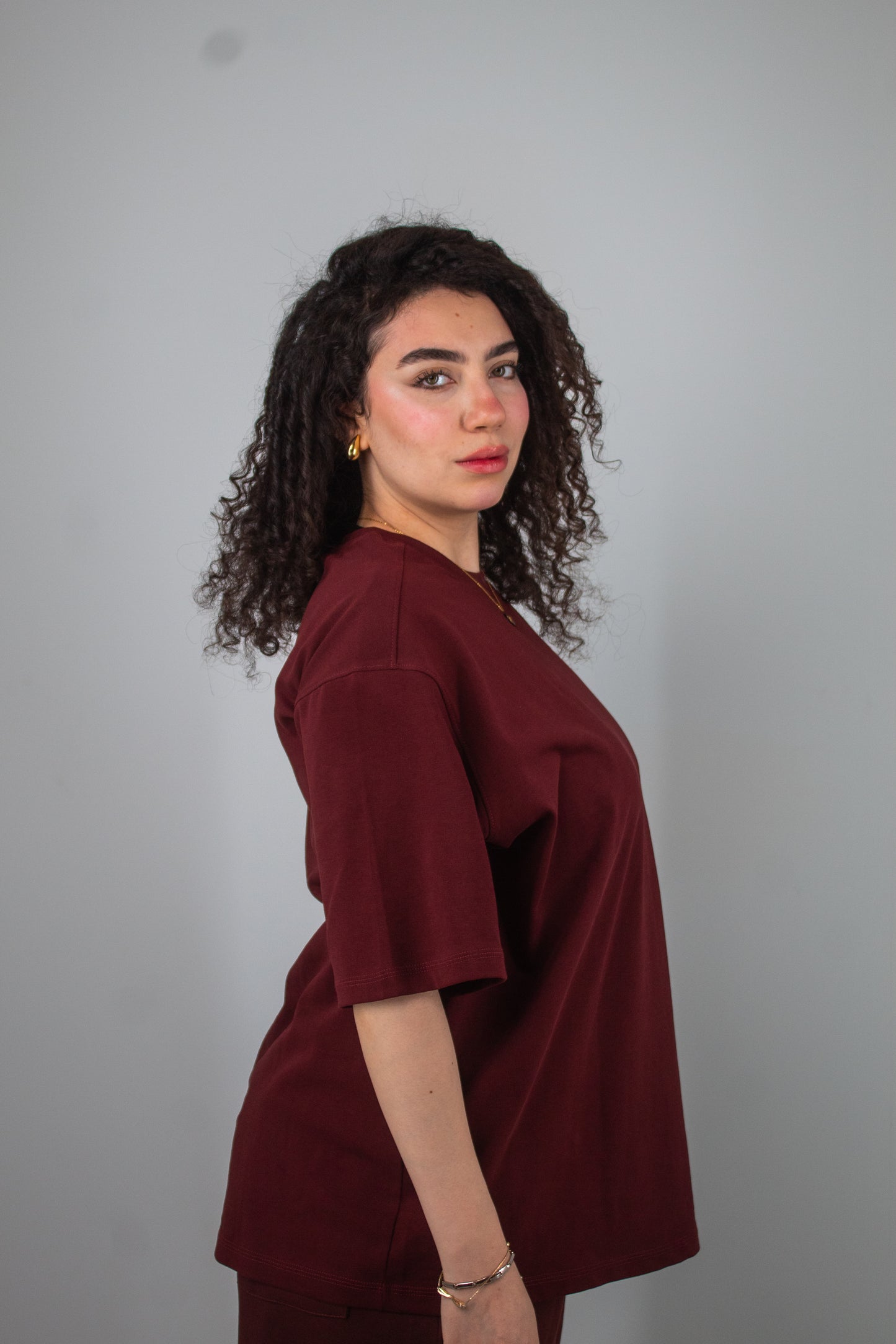 TORNA Essential Oversized T-Shirt – Deep Burgundy